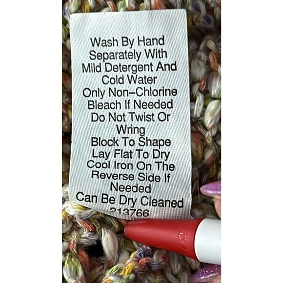 CAbi Pastel Open Crochet Knit Sweater Top Shirt 100% Cotton Multicolor Women’s M - Picture 8 of 9